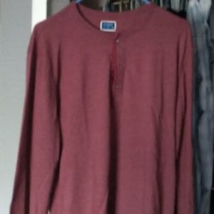 J. Crew, burgundy, large, long sleeve 3 button
